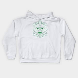 Green Man (White Background) Kids Hoodie